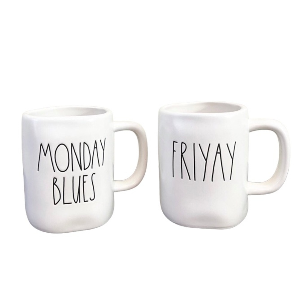 © Rae Dunn Monday Blues & Friyay mug